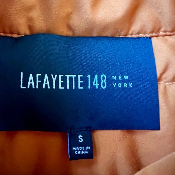 Lafayette 148 New York Burnt Orange Quilted Puffer Vest Pockets Warm Office Hike - Picture 4 of 8